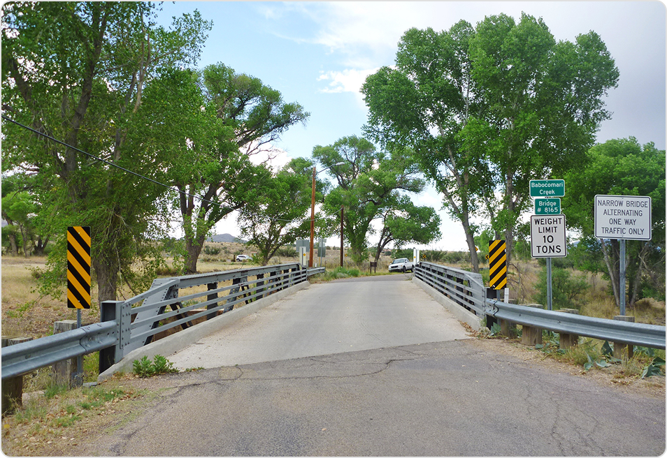 Approaching bridge from the road