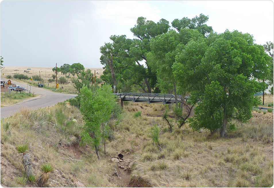 Side view of bridge from further away